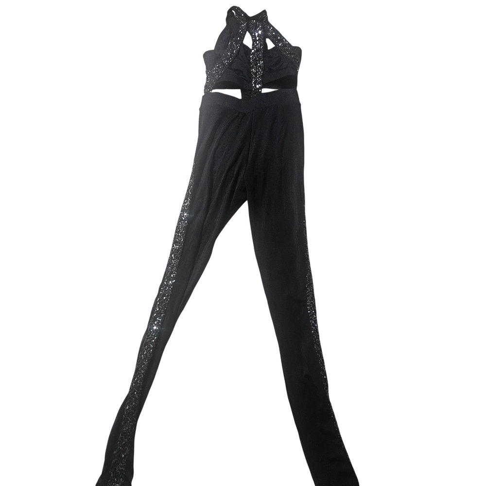 Tenth House Pants Teens‎ Small Black Sequin Jogger Dance Costume Set Dancewear